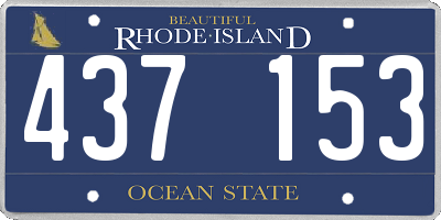 RI license plate 437153
