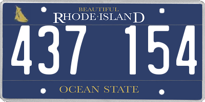 RI license plate 437154