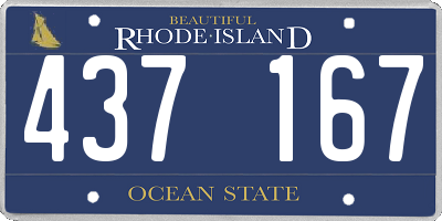 RI license plate 437167