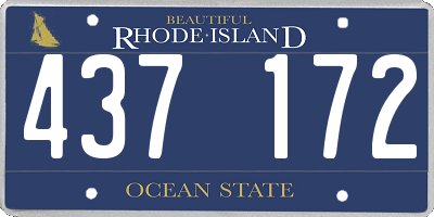 RI license plate 437172
