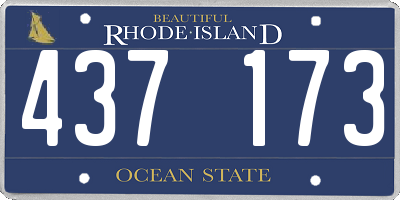 RI license plate 437173