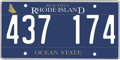 RI license plate 437174