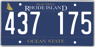 RI license plate 437175