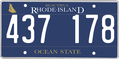 RI license plate 437178