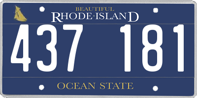 RI license plate 437181