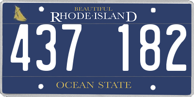 RI license plate 437182