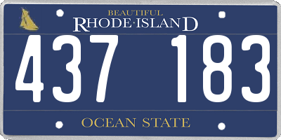 RI license plate 437183