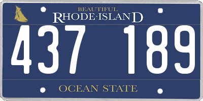 RI license plate 437189