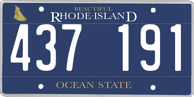 RI license plate 437191