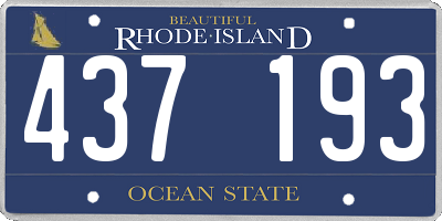 RI license plate 437193