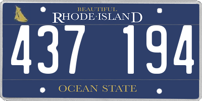 RI license plate 437194