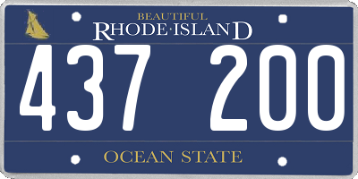 RI license plate 437200