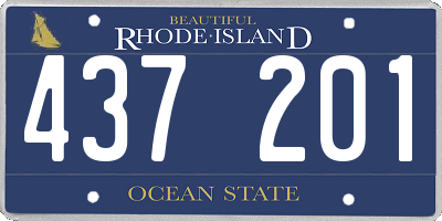 RI license plate 437201