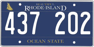 RI license plate 437202