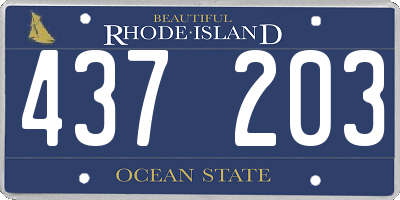 RI license plate 437203