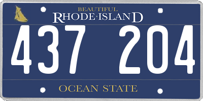RI license plate 437204
