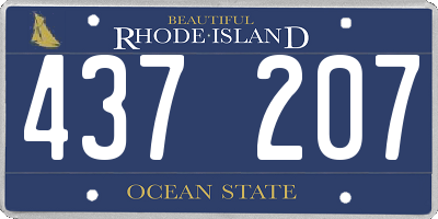 RI license plate 437207