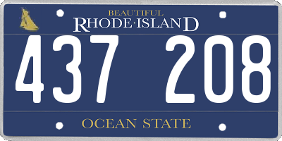 RI license plate 437208