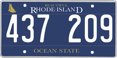 RI license plate 437209