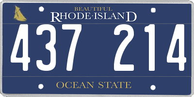 RI license plate 437214
