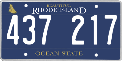 RI license plate 437217