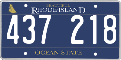 RI license plate 437218