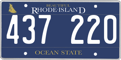 RI license plate 437220