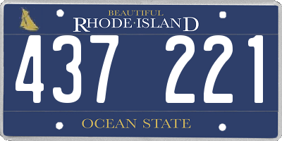 RI license plate 437221