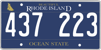 RI license plate 437223