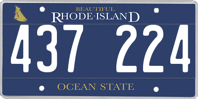 RI license plate 437224