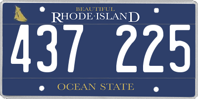 RI license plate 437225