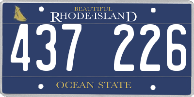 RI license plate 437226