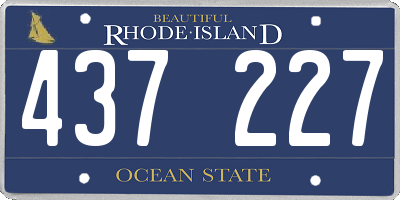 RI license plate 437227