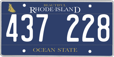 RI license plate 437228