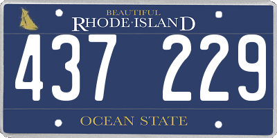 RI license plate 437229