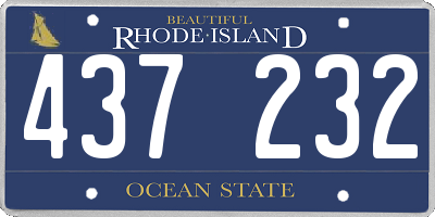 RI license plate 437232