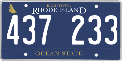 RI license plate 437233