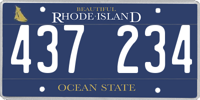 RI license plate 437234