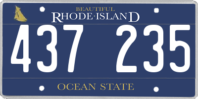 RI license plate 437235