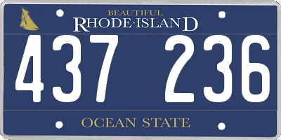 RI license plate 437236
