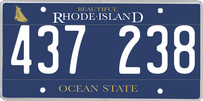 RI license plate 437238