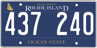 RI license plate 437240