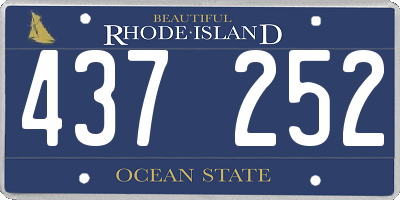RI license plate 437252