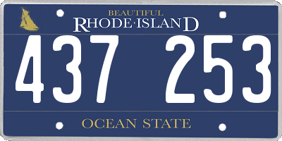 RI license plate 437253