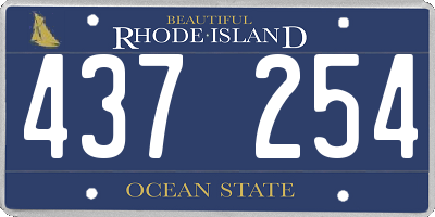 RI license plate 437254