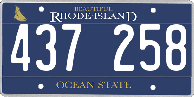 RI license plate 437258