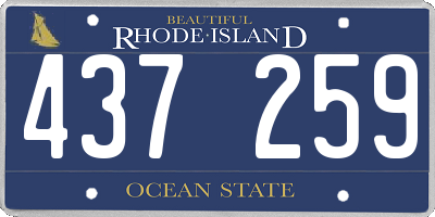 RI license plate 437259