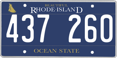 RI license plate 437260