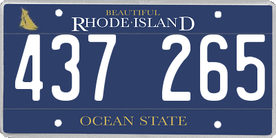 RI license plate 437265