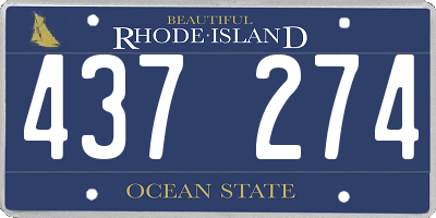 RI license plate 437274
